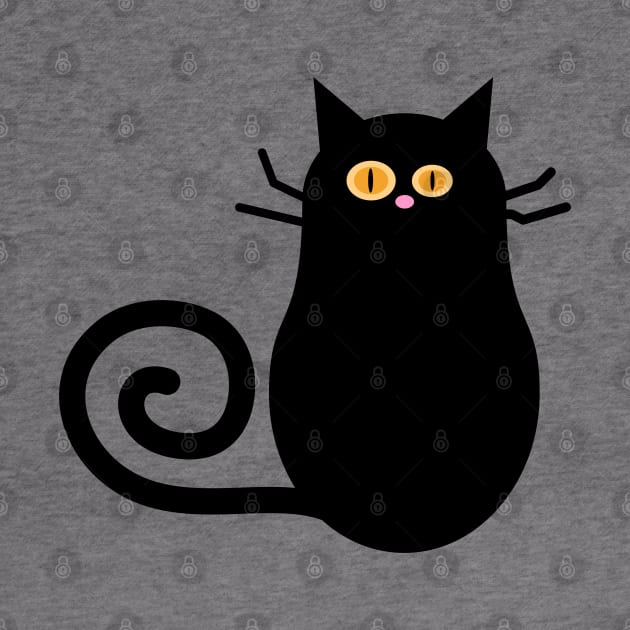 Black Halloween Cat Cartoon Illustration by RageRabbit